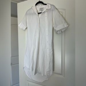 Public School Crisp White Cotton Shirt Dress with Side Buttons size 4